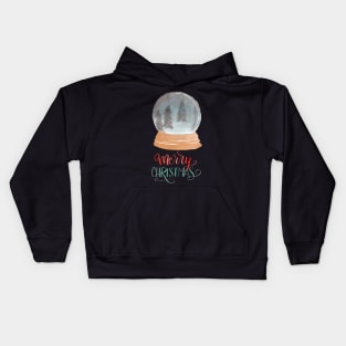 Merry christmas snow globe Kids Hoodie